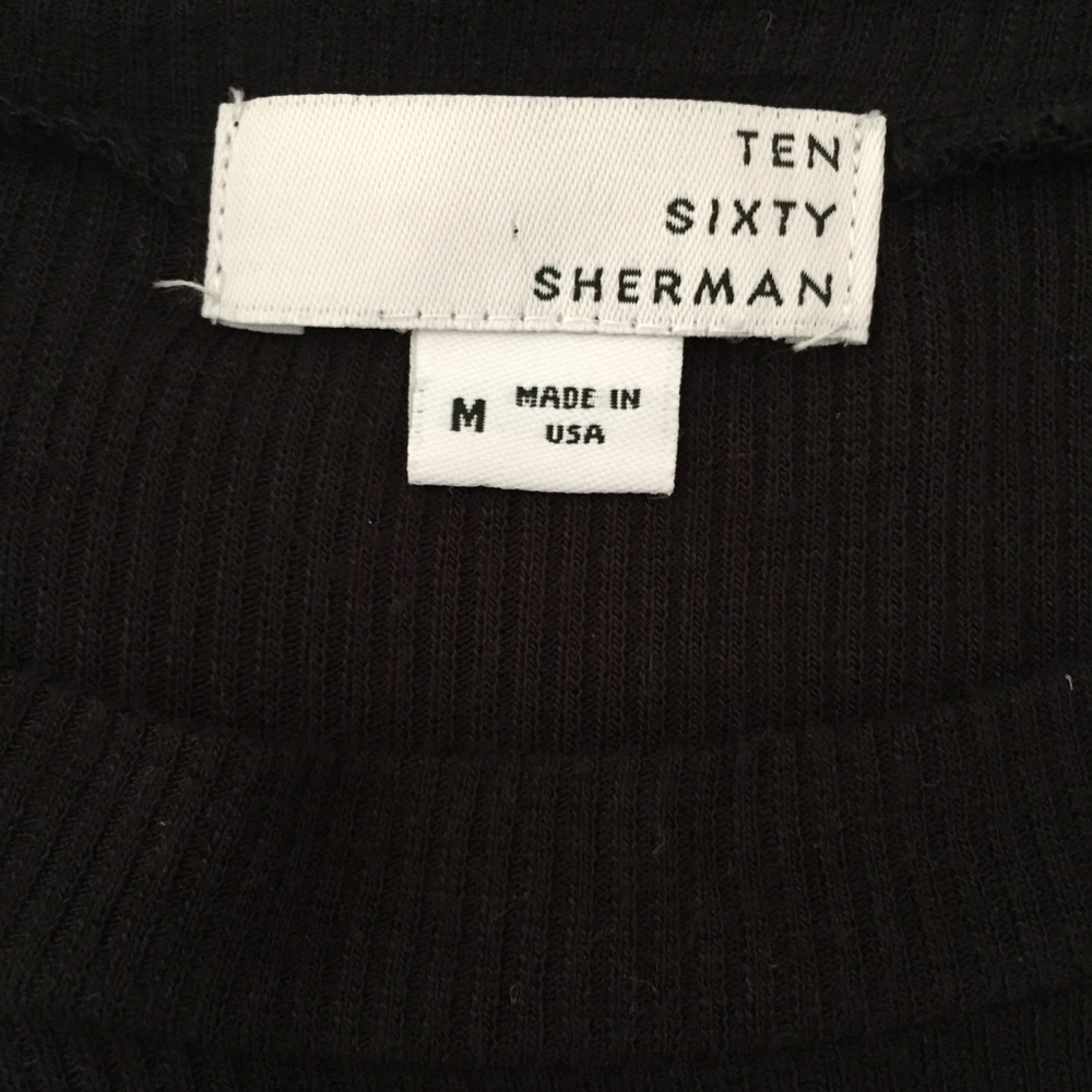 Ten Sixty Sherman Black Ribbed Crew Neck Top Sz M View 5